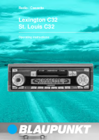 Blaupunkt Lexington-C-32 - Owners Manual